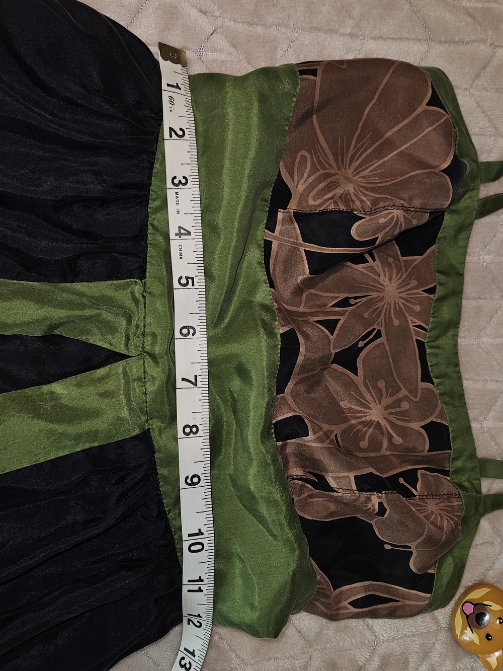 Silk 100% Silk Green and Black Floral Fit-and-Flare Sundress - Picture 15 of 15